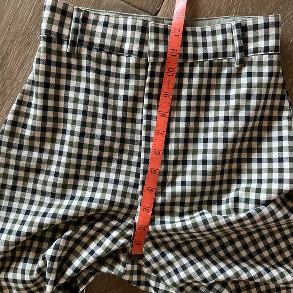 Free People Jules gingham olive green/black high waist, wide leg pants sz 2 - Picture 8 of 13